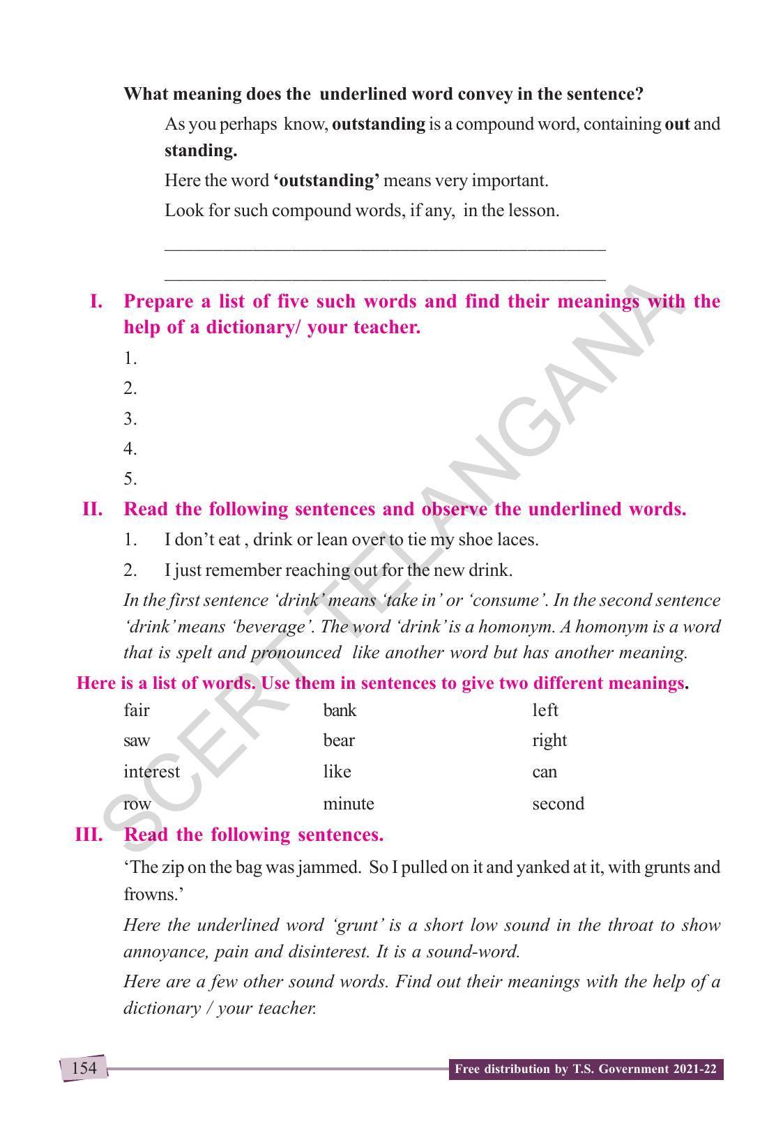 TS SCERT Class 9 English (English Medium) Text Book - Page 164