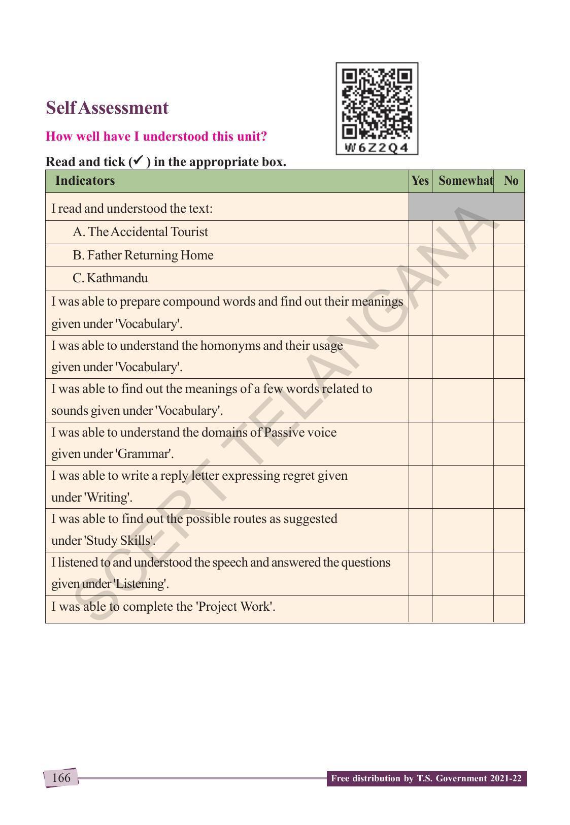 TS SCERT Class 9 English (English Medium) Text Book - Page 176