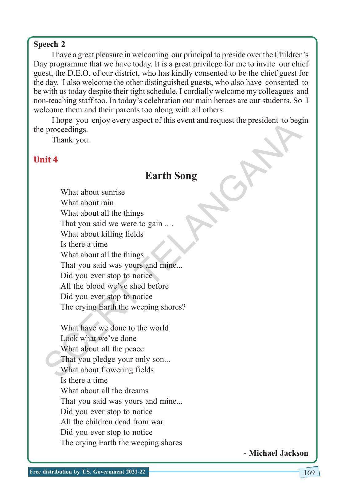 TS SCERT Class 9 English (English Medium) Text Book - Page 179