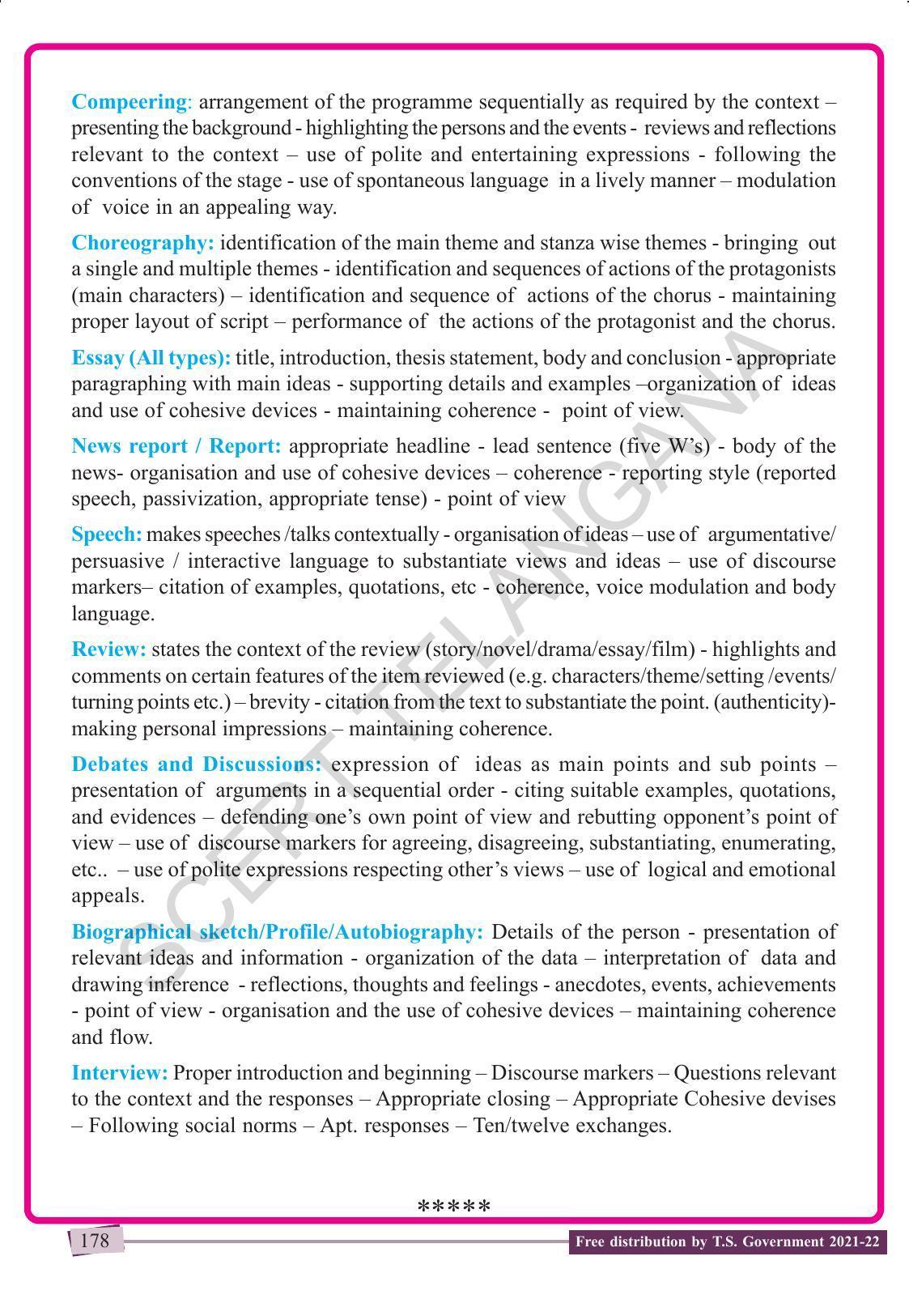 TS SCERT Class 9 English (English Medium) Text Book - Page 188