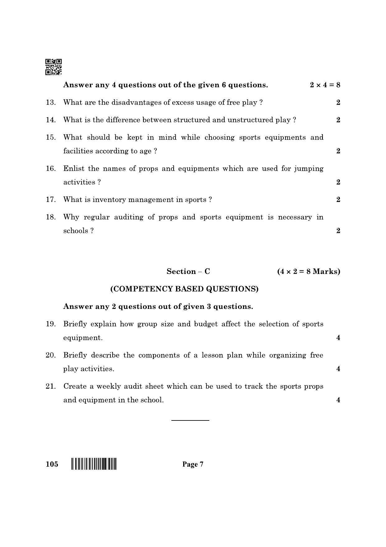 CBSE Class 10 105 Physical Activity Trainer 2022 Question Paper - Page 7