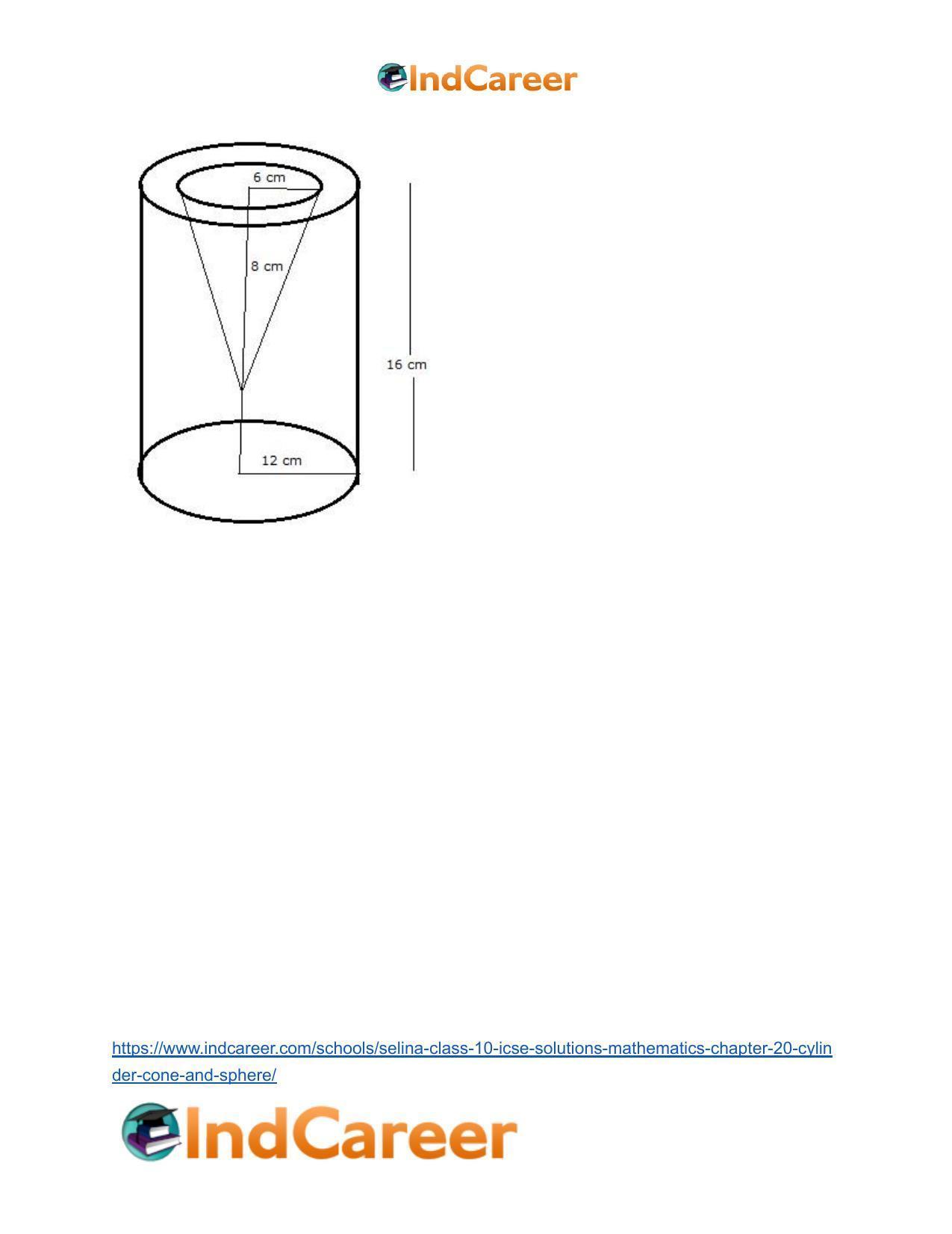 Selina Class 10 ICSE Solutions Mathematics : Chapter 20- Cylinder, Cone and Sphere - Page 79
