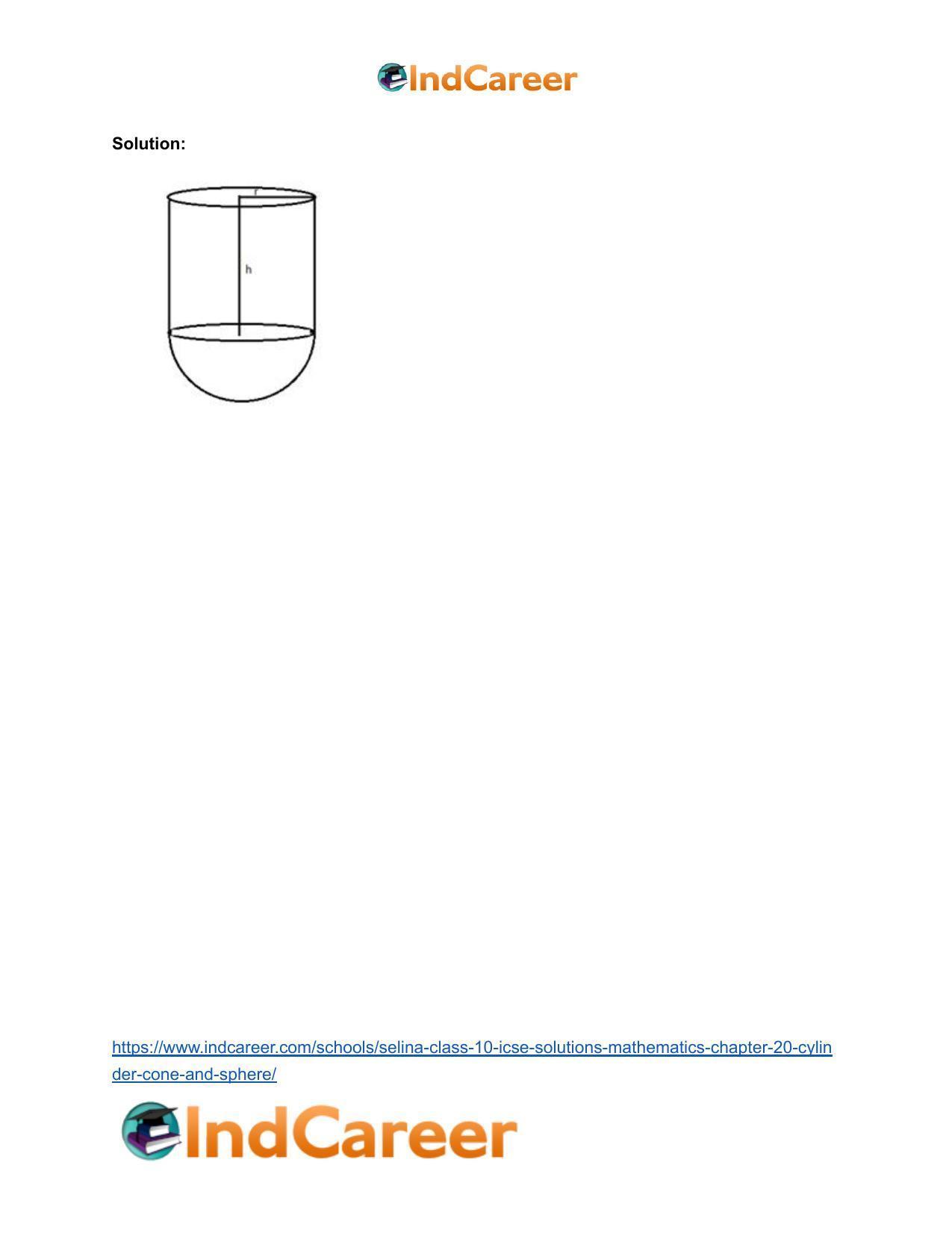 Selina Class 10 ICSE Solutions Mathematics : Chapter 20- Cylinder, Cone and Sphere - Page 85