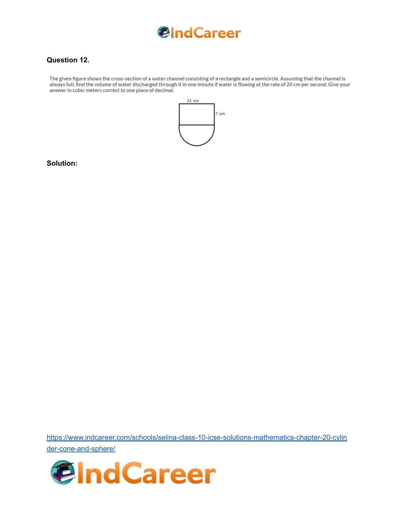Selina Class 10 ICSE Solutions Mathematics : Chapter 20- Cylinder, Cone and Sphere - Page 92