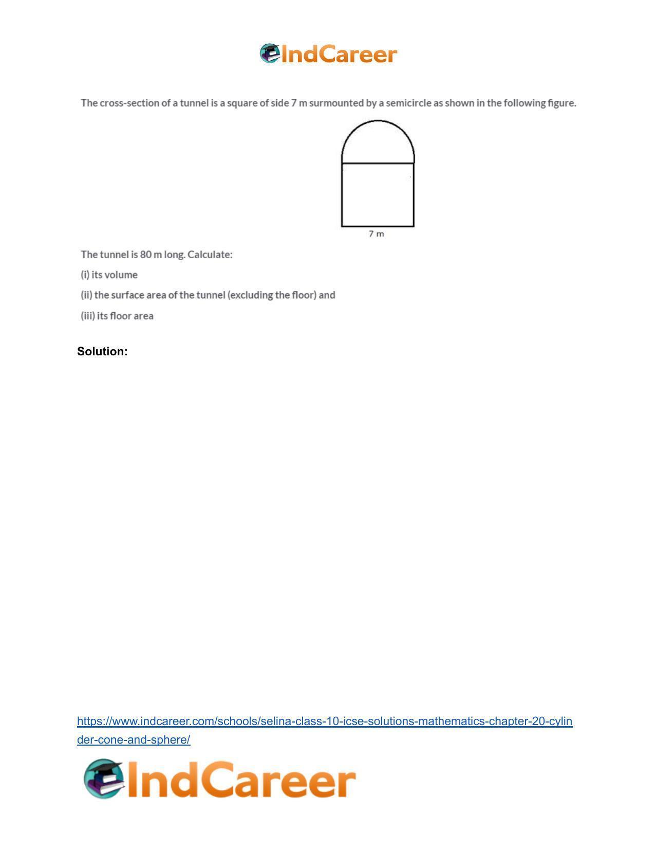 Selina Class 10 ICSE Solutions Mathematics : Chapter 20- Cylinder, Cone and Sphere - Page 105