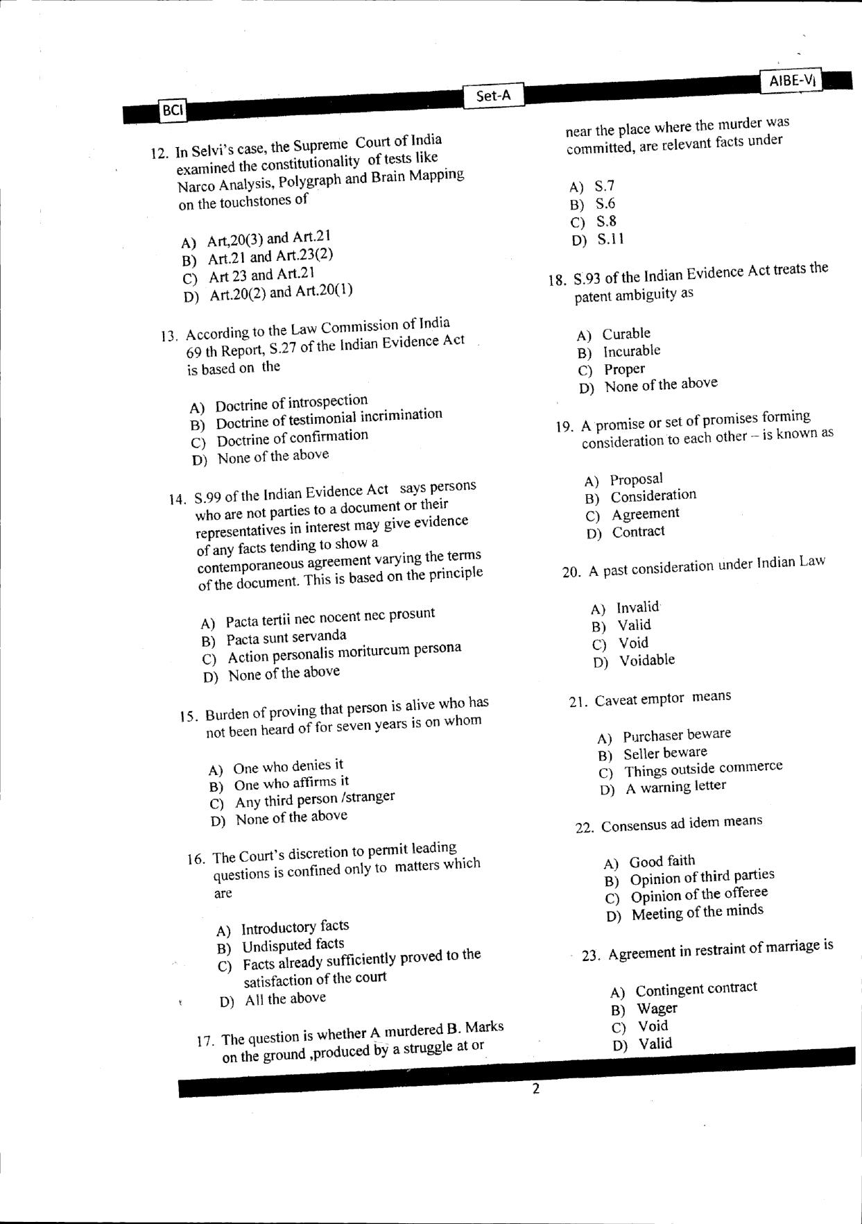 AIBE 6 Question Paper - Page 3