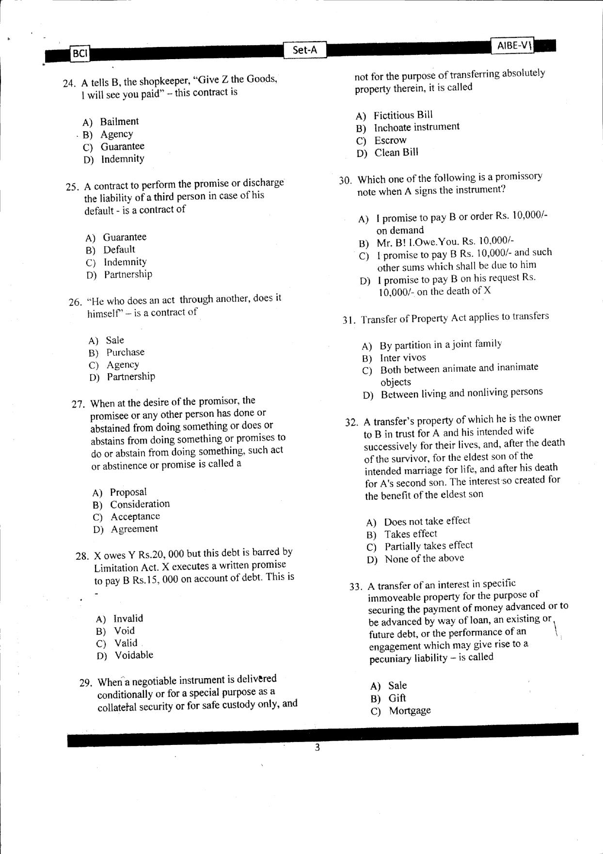 AIBE 6 Question Paper - Page 4