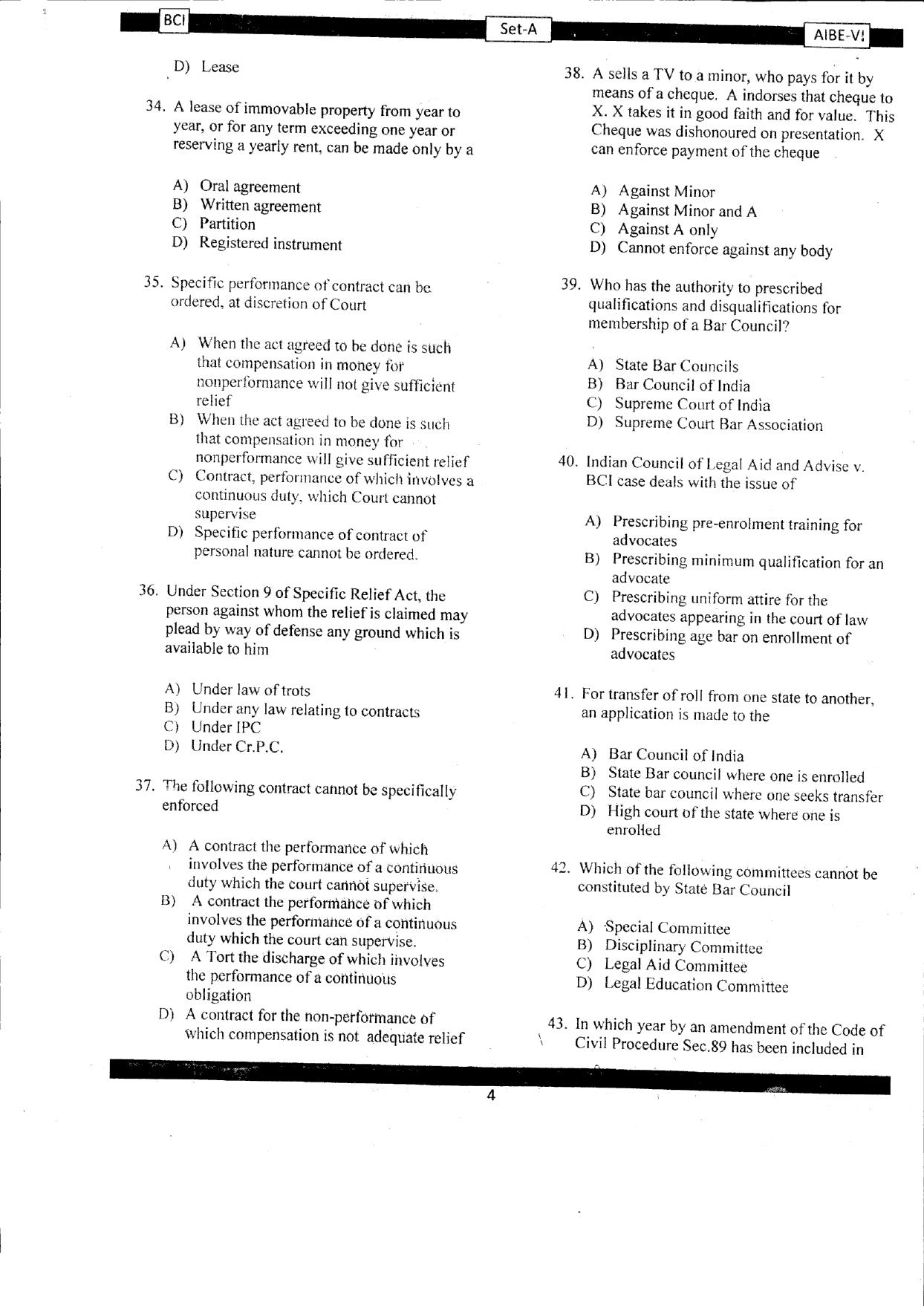 AIBE 6 Question Paper - Page 5