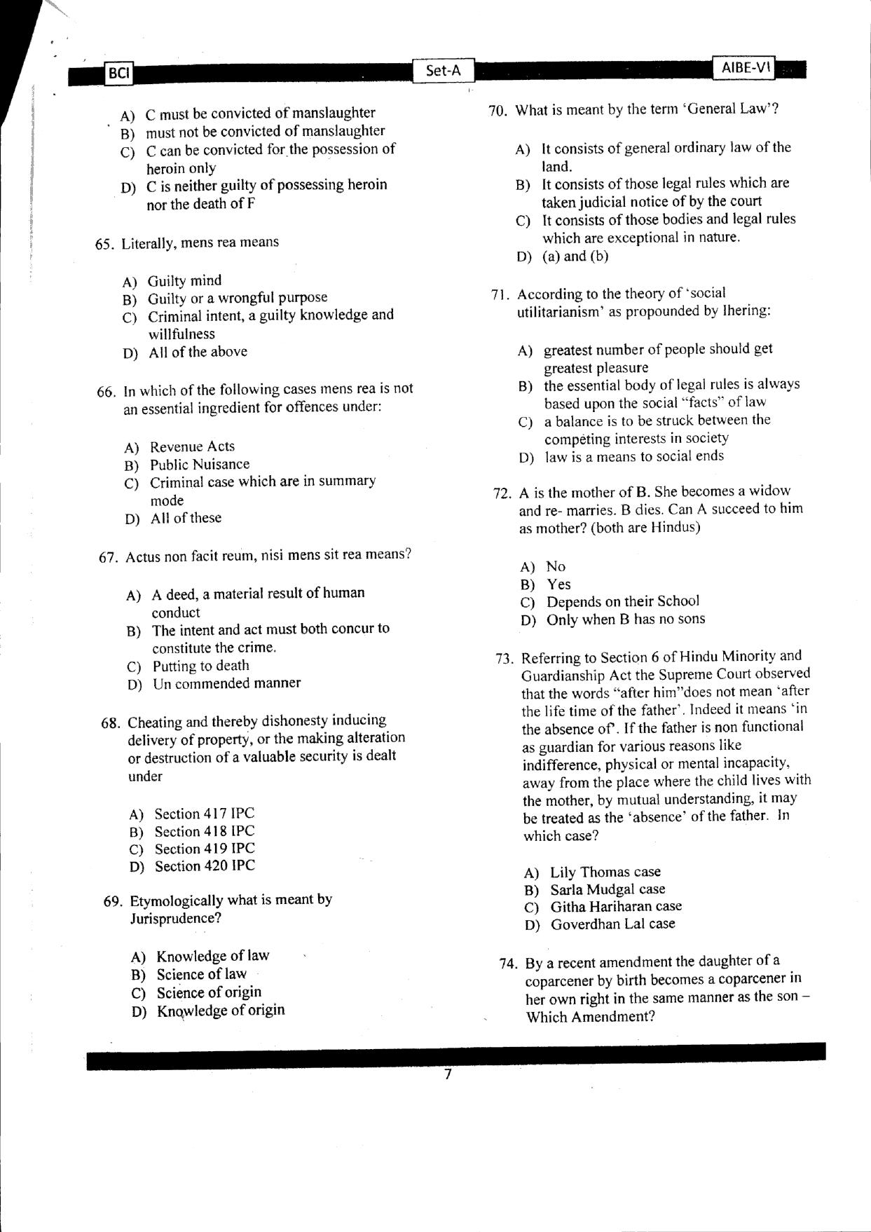 AIBE 6 Question Paper - Page 8