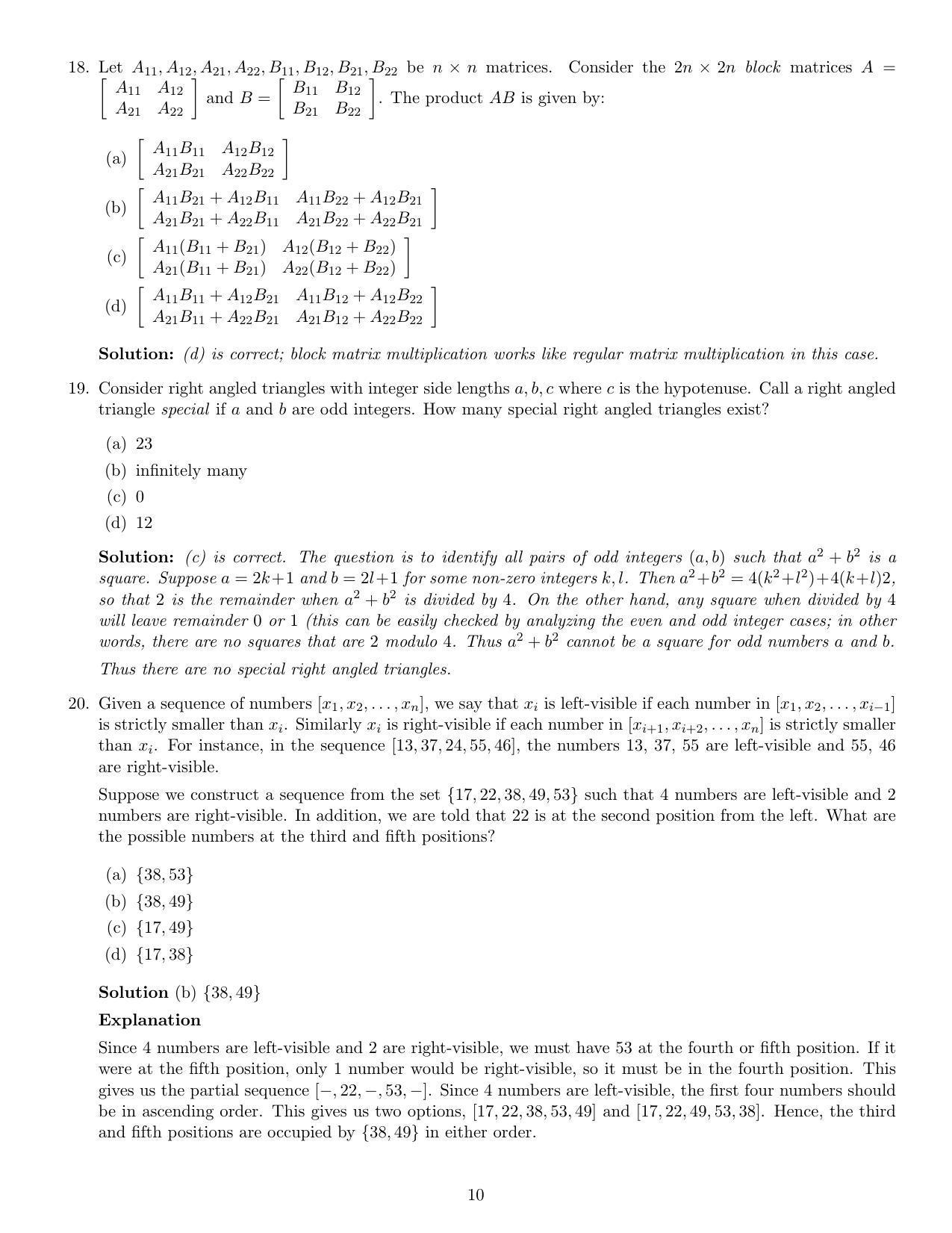CMI Entrance Exam 2021 Solutions MSc Data Science - Page 10
