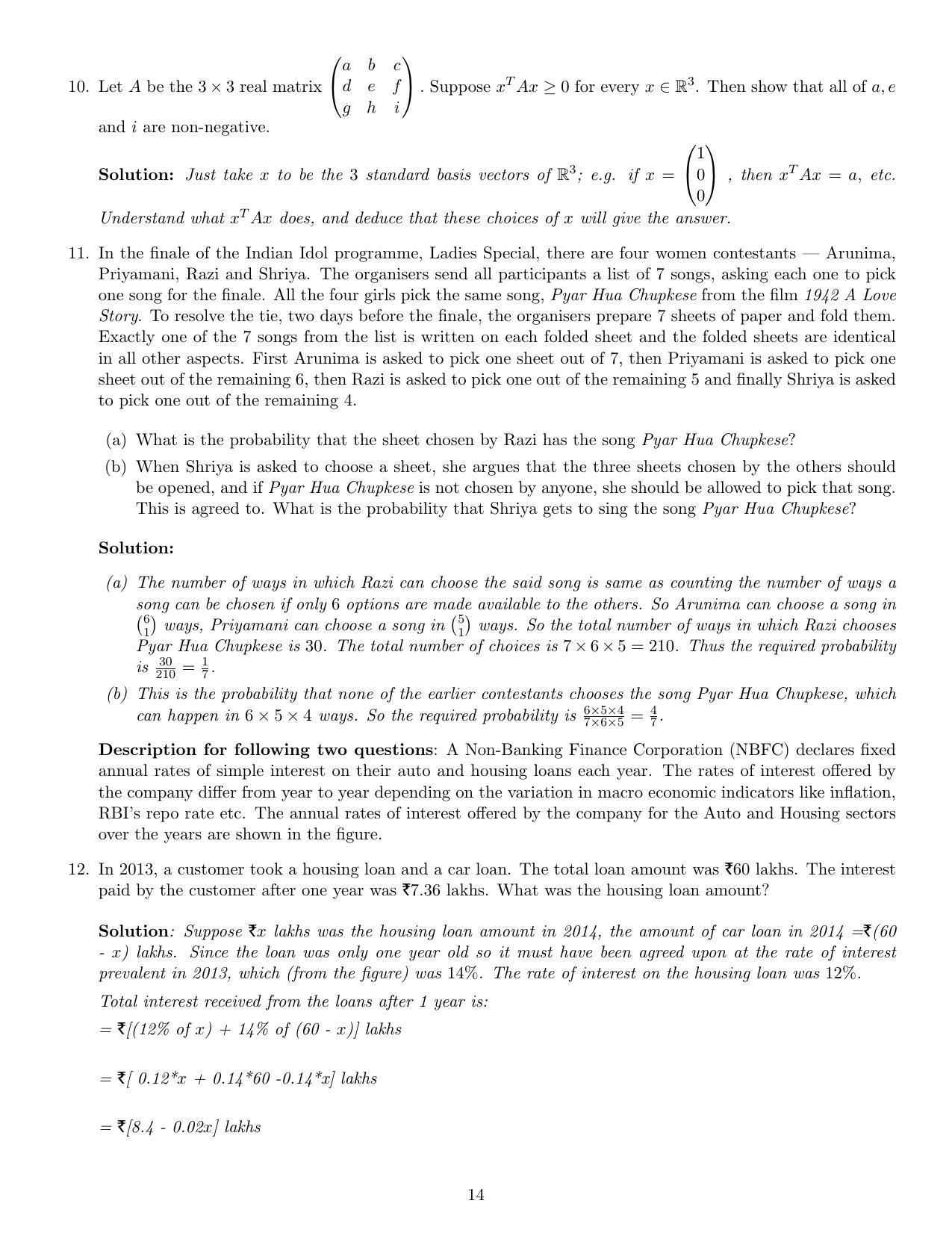 CMI Entrance Exam 2021 Solutions MSc Data Science - Page 14