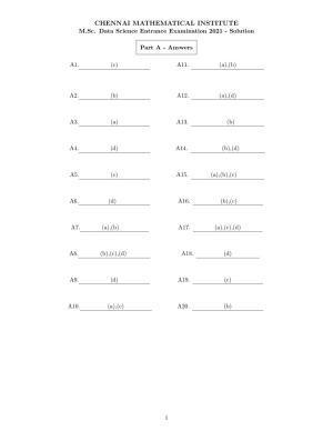 CMI Entrance Exam 2021 Solutions MSc Data Science