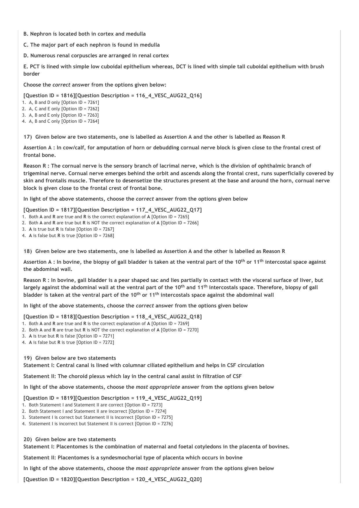 ICAR AIEEA PG 2022 VETERINARY SCIENCE Question Paper - Page 4