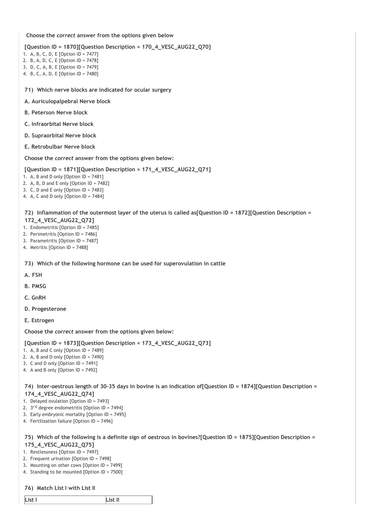 ICAR AIEEA PG 2022 VETERINARY SCIENCE Question Paper - Page 15