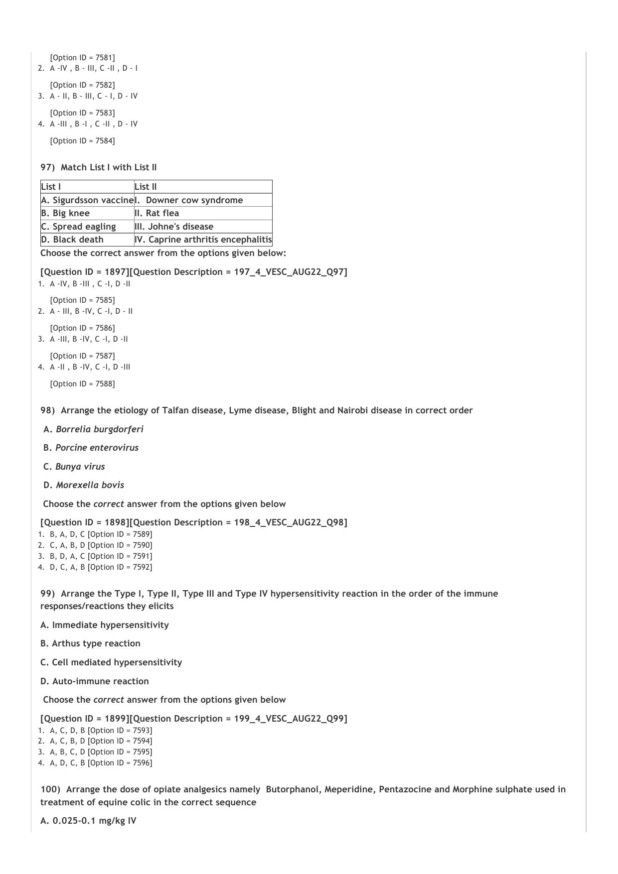 ICAR AIEEA PG 2022 VETERINARY SCIENCE Question Paper - Page 20