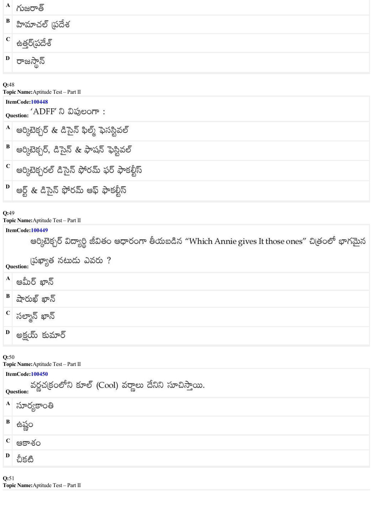 JEE Mains 2022: B Arch & B Planning Telugu (Shift 1) 23-06-2022 Question Paper - Page 14