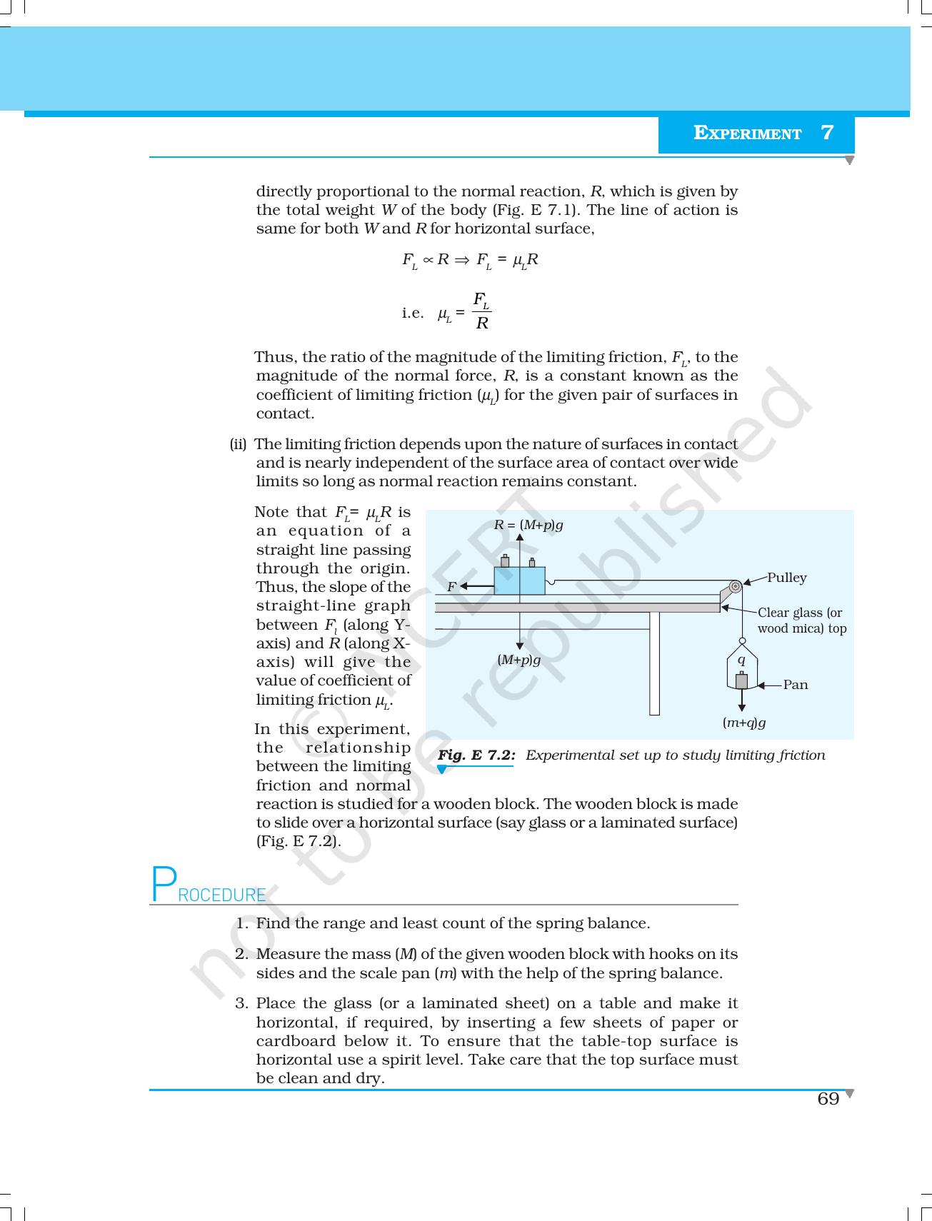 NCERT Laboratory Manuals for Class XI Physics - Experiments (6 & 7) - Page 10