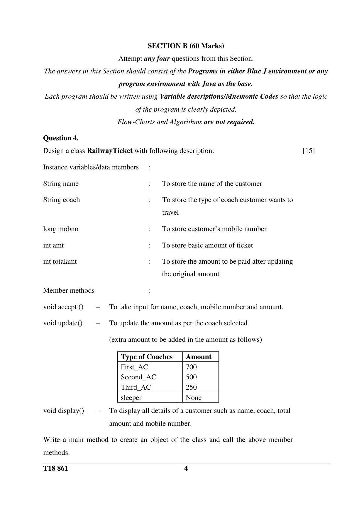 ICSE Class 10 Computer Applications 2018 Question Paper - Page 4