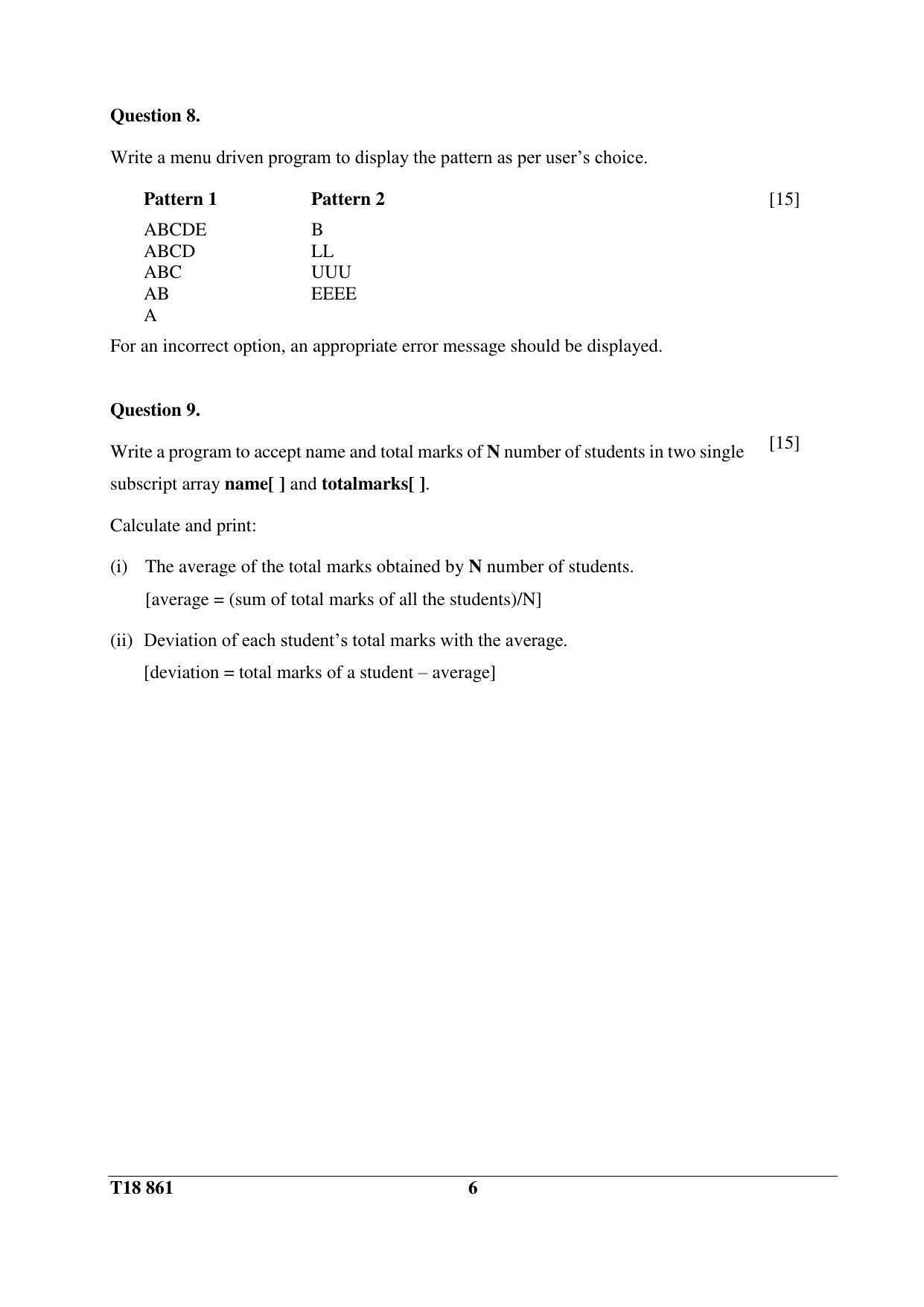 ICSE Class 10 Computer Applications 2018 Question Paper - Page 6