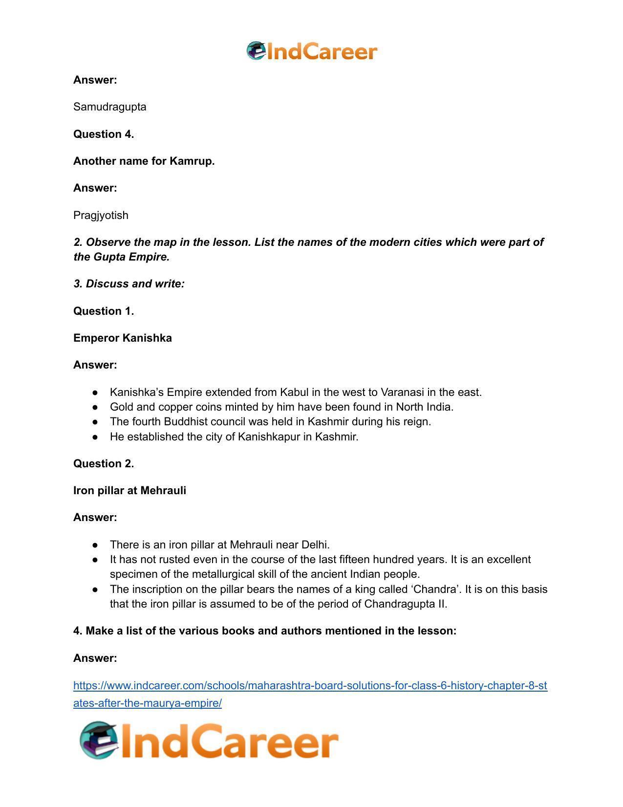Maharashtra Board Solutions for Class 6- History: Chapter 8- States after the Maurya Empire - Page 3