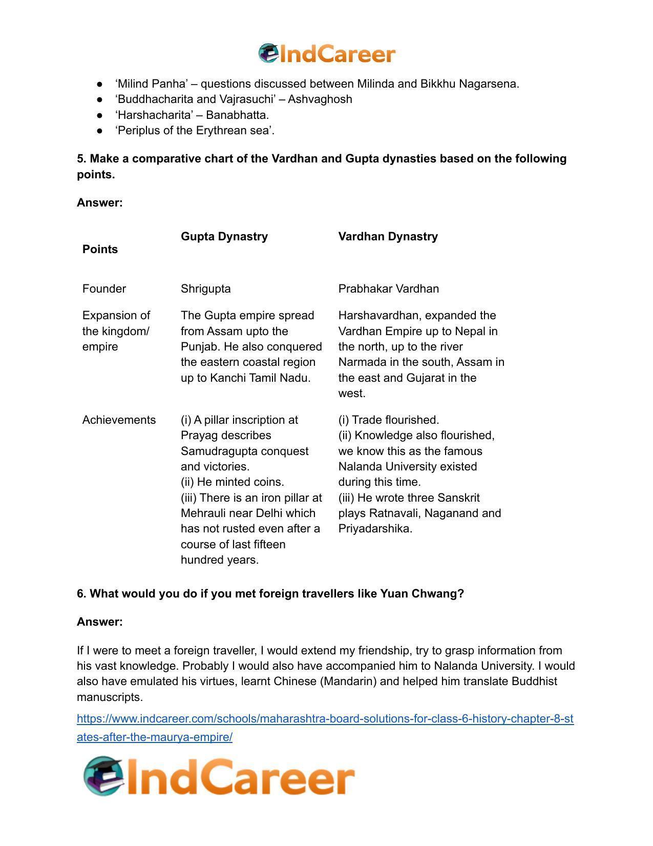 Maharashtra Board Solutions for Class 6- History: Chapter 8- States after the Maurya Empire - Page 4