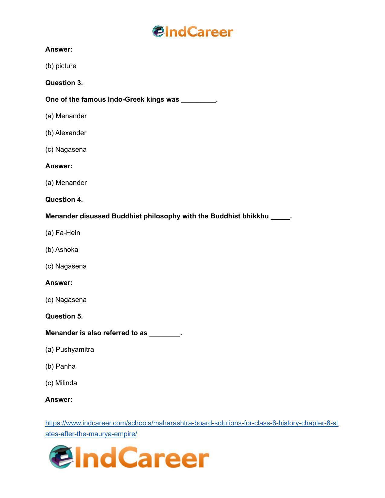 Maharashtra Board Solutions for Class 6- History: Chapter 8- States after the Maurya Empire - Page 7