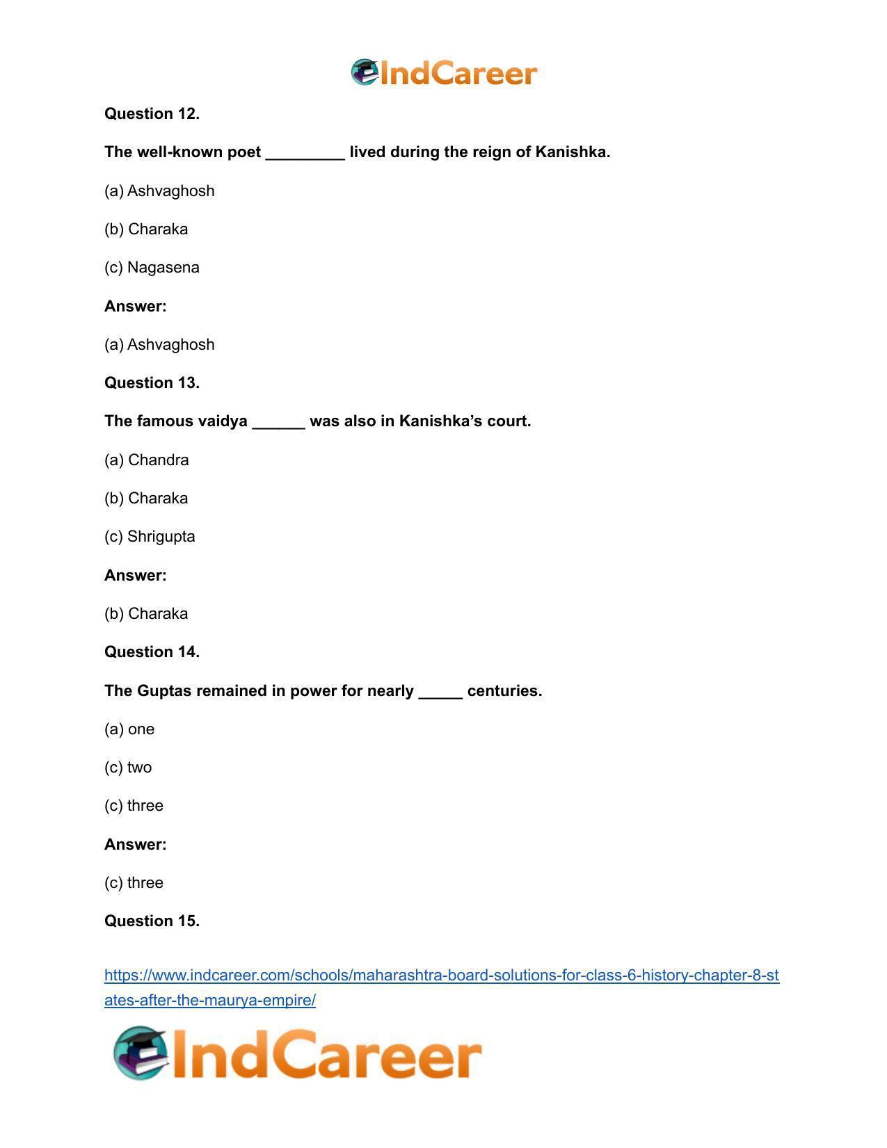Maharashtra Board Solutions for Class 6- History: Chapter 8- States after the Maurya Empire - Page 10