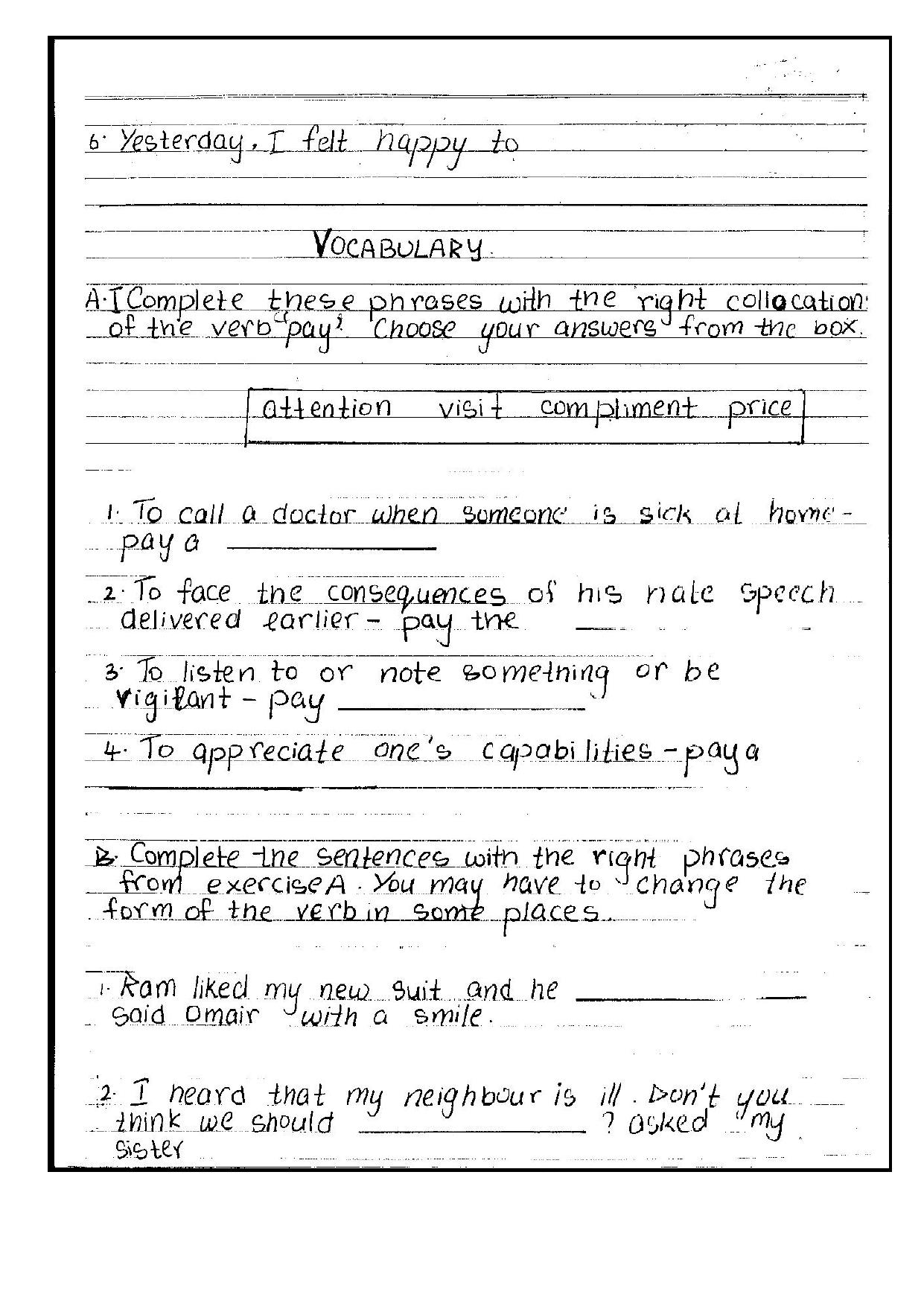 Worksheet for Class 5 English Robinhood and Little John Assignment - Page 6