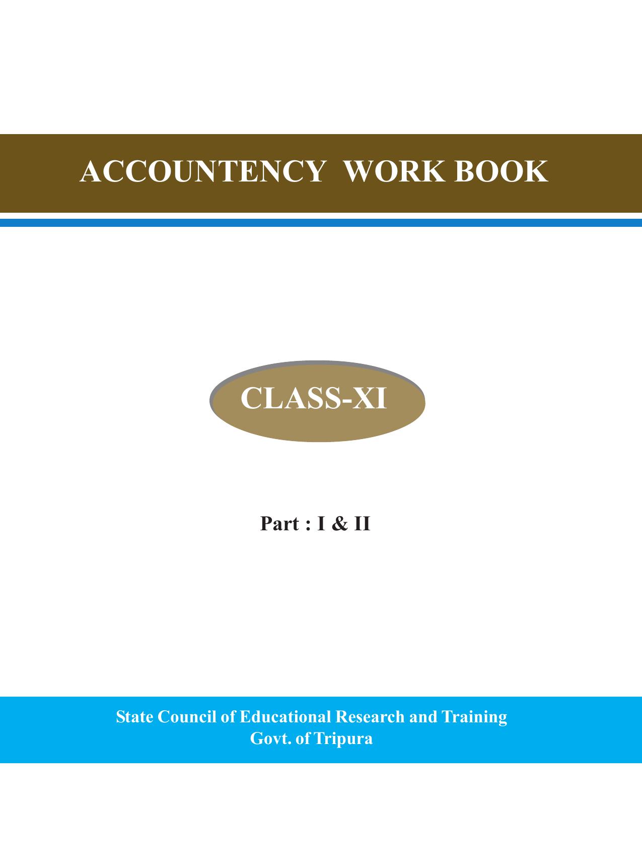 Tripura Board Class 11 Accountency Part-I & II English Version Workbooks - Page 1