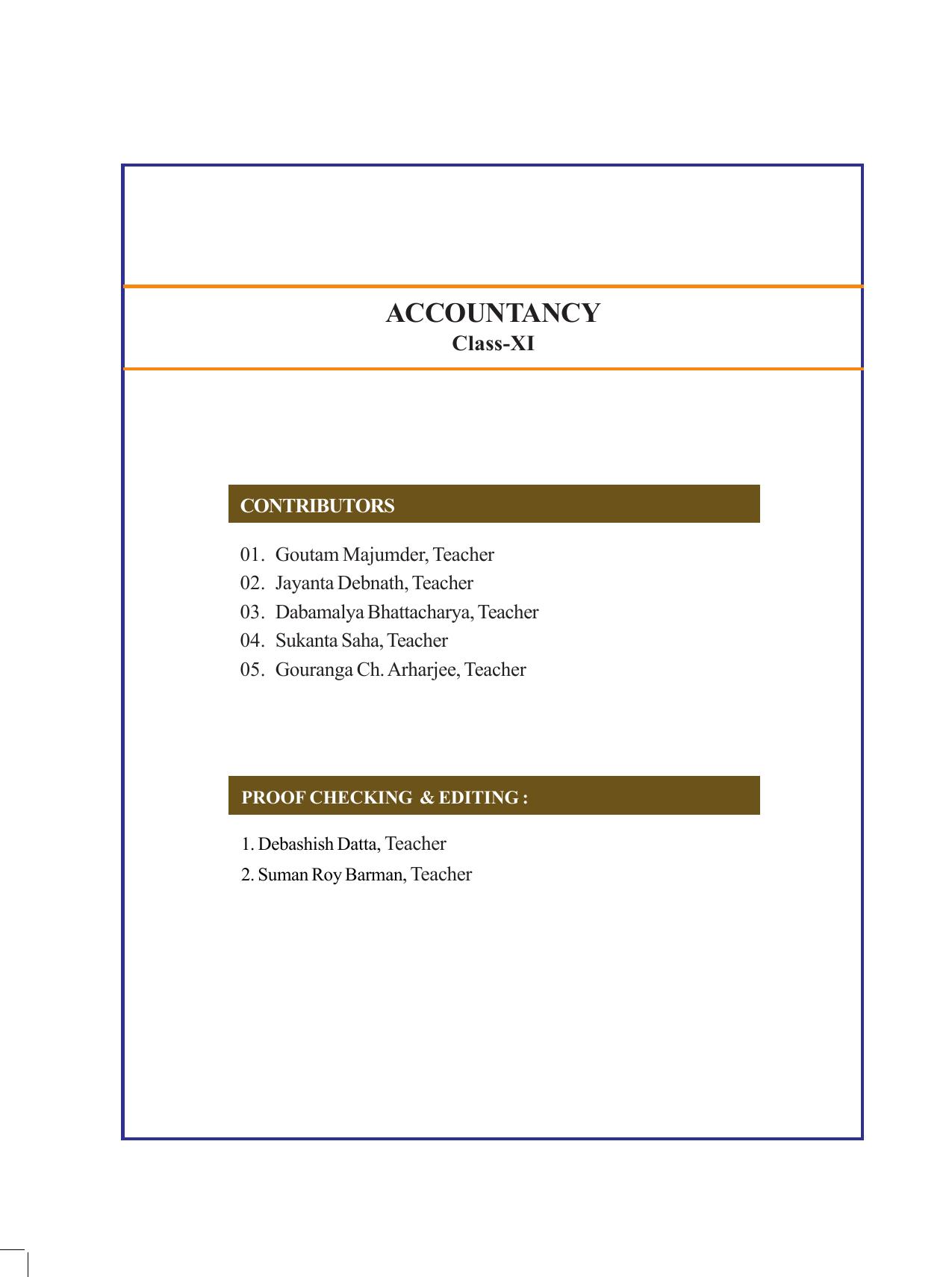 Tripura Board Class 11 Accountency Part-I & II English Version Workbooks - Page 4