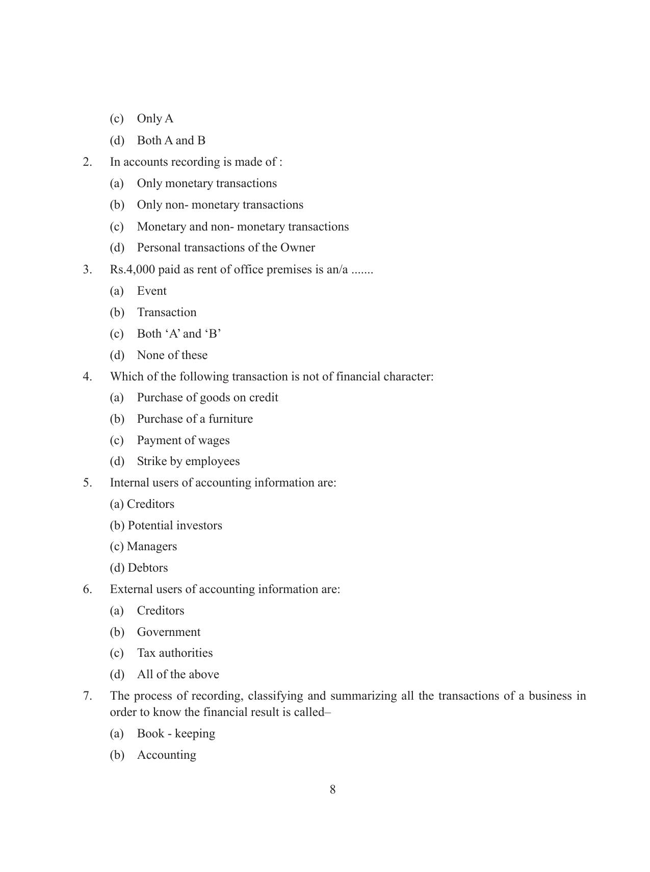 Tripura Board Class 11 Accountency Part-I & II English Version Workbooks - Page 12