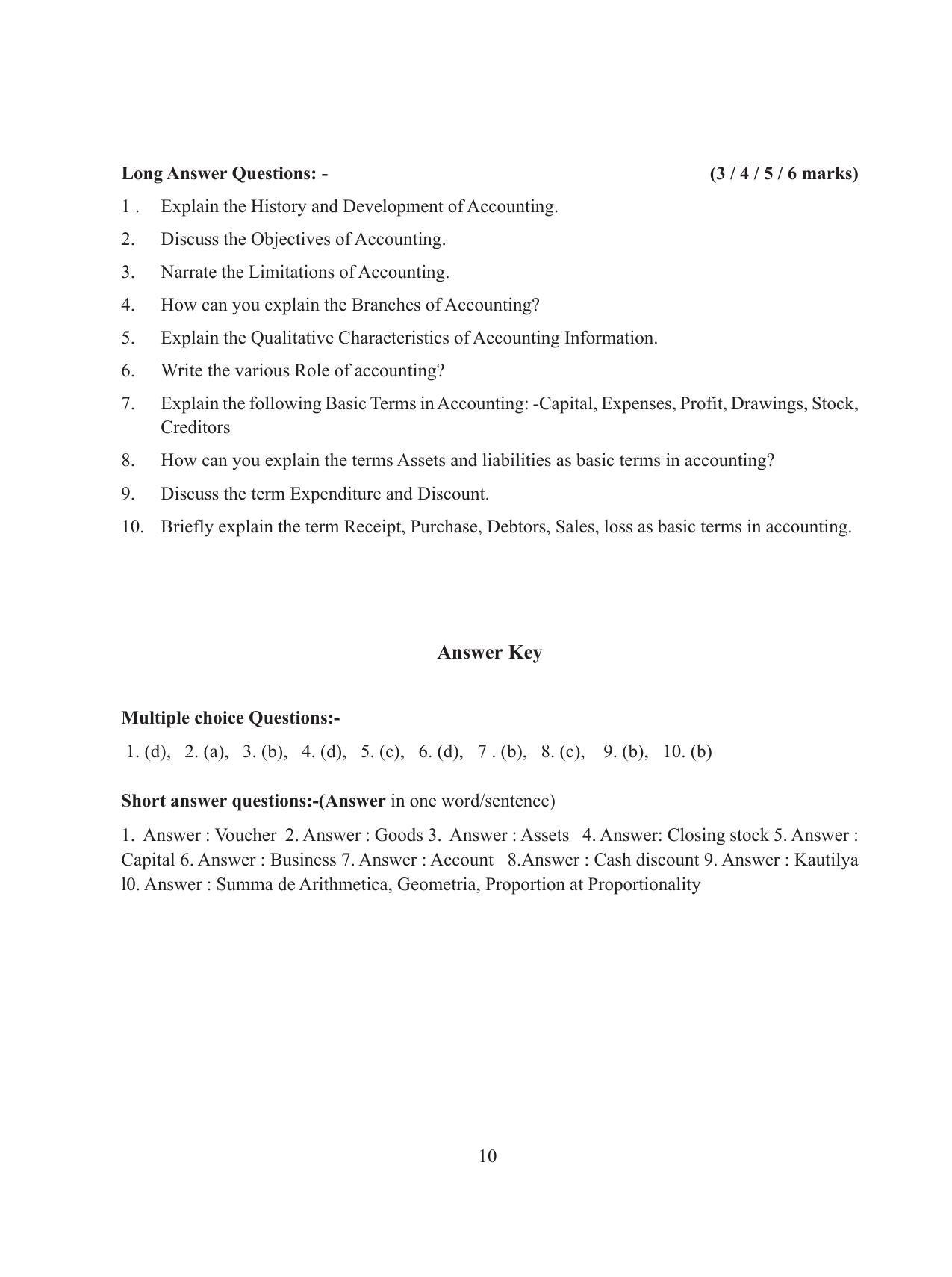 Tripura Board Class 11 Accountency Part-I & II English Version Workbooks - Page 14