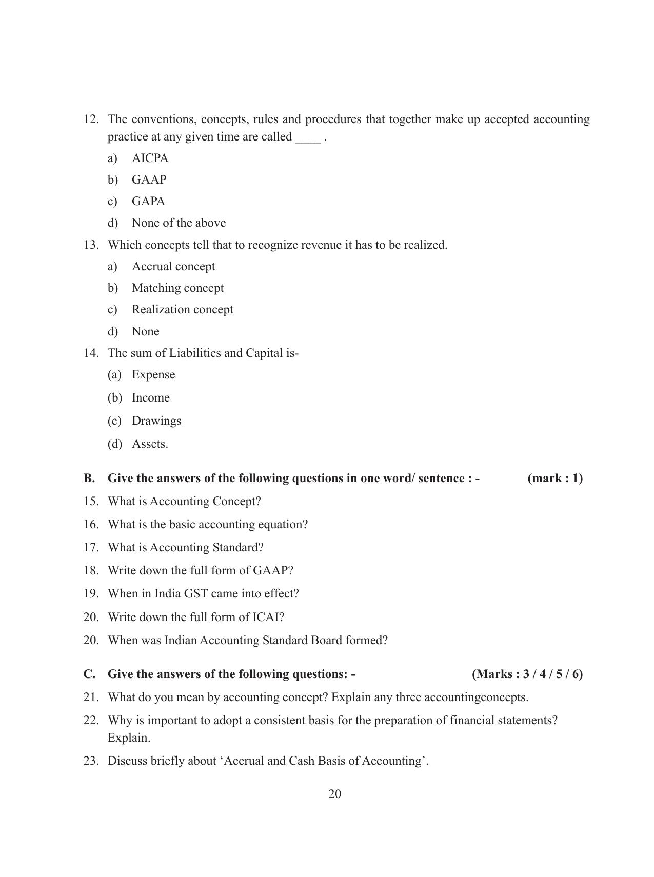 Tripura Board Class 11 Accountency Part-I & II English Version Workbooks - Page 24