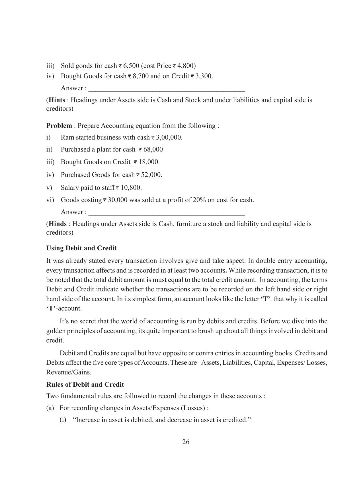 Tripura Board Class 11 Accountency Part-I & II English Version Workbooks - Page 30