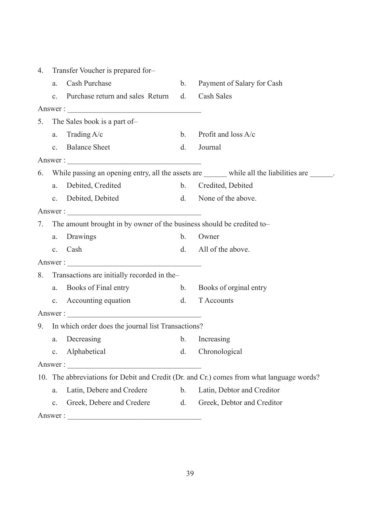 Tripura Board Class 11 Accountency Part-I & II English Version Workbooks - Page 43