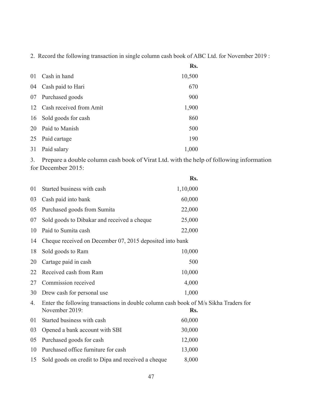 Tripura Board Class 11 Accountency Part-I & II English Version Workbooks - Page 51
