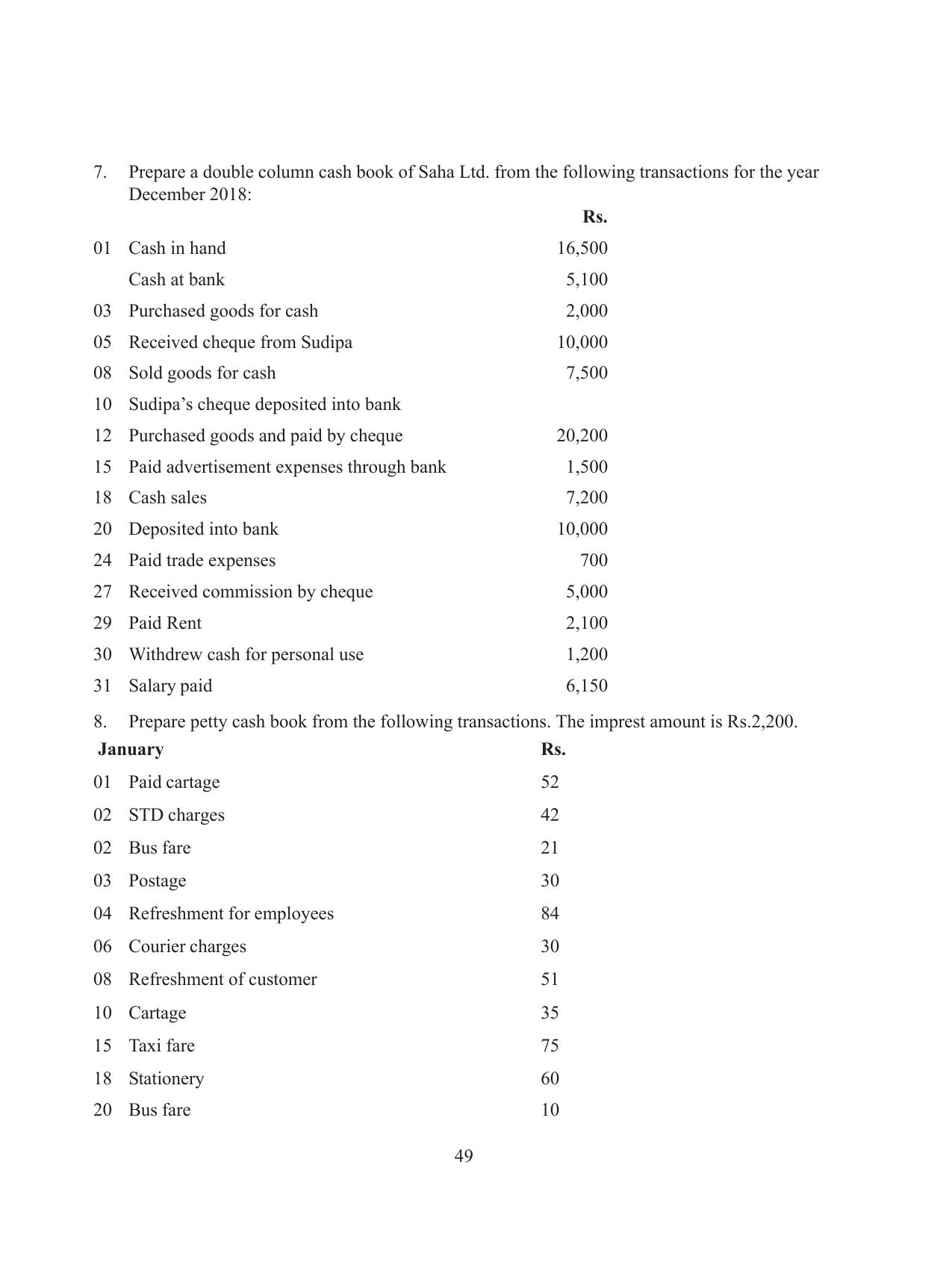 Tripura Board Class 11 Accountency Part-I & II English Version Workbooks - Page 53