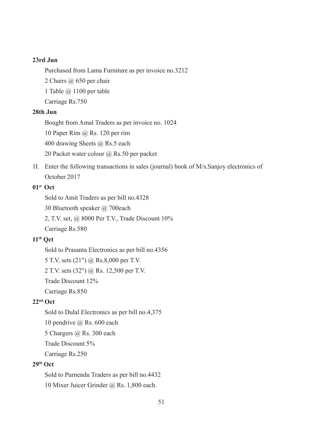 Tripura Board Class 11 Accountency Part-I & II English Version Workbooks - Page 55