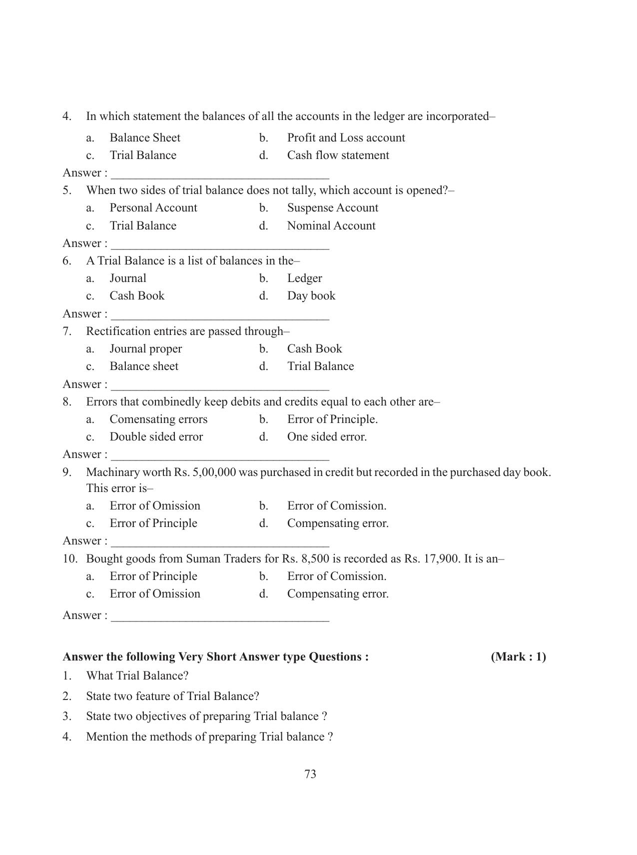 Tripura Board Class 11 Accountency Part-I & II English Version Workbooks - Page 77