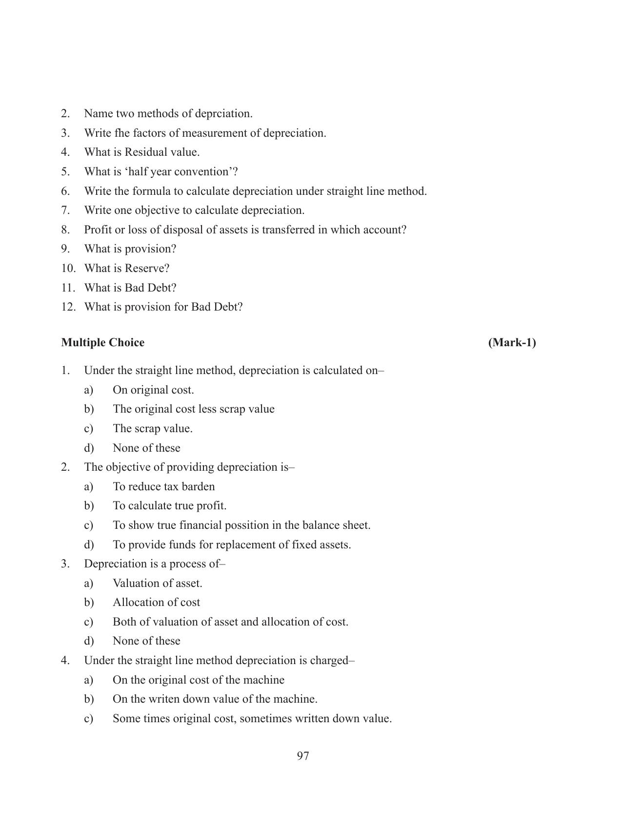 Tripura Board Class 11 Accountency Part-I & II English Version Workbooks - Page 101