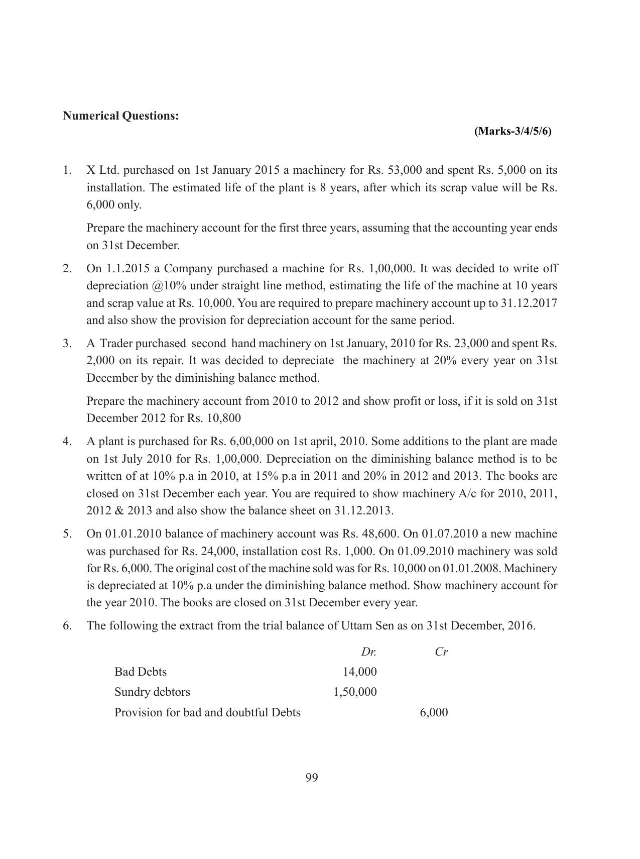 Tripura Board Class 11 Accountency Part-I & II English Version Workbooks - Page 103
