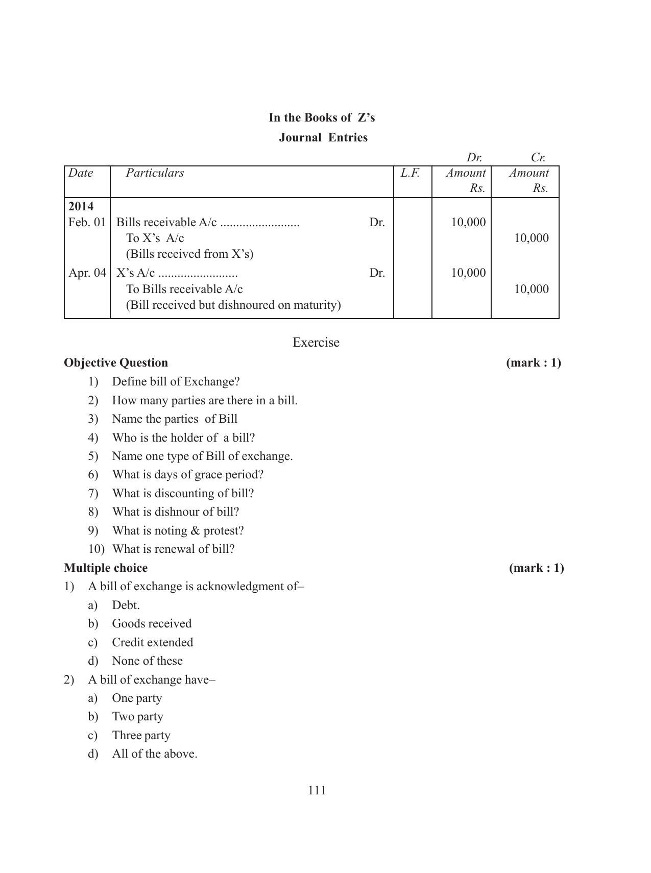 Tripura Board Class 11 Accountency Part-I & II English Version Workbooks - Page 115
