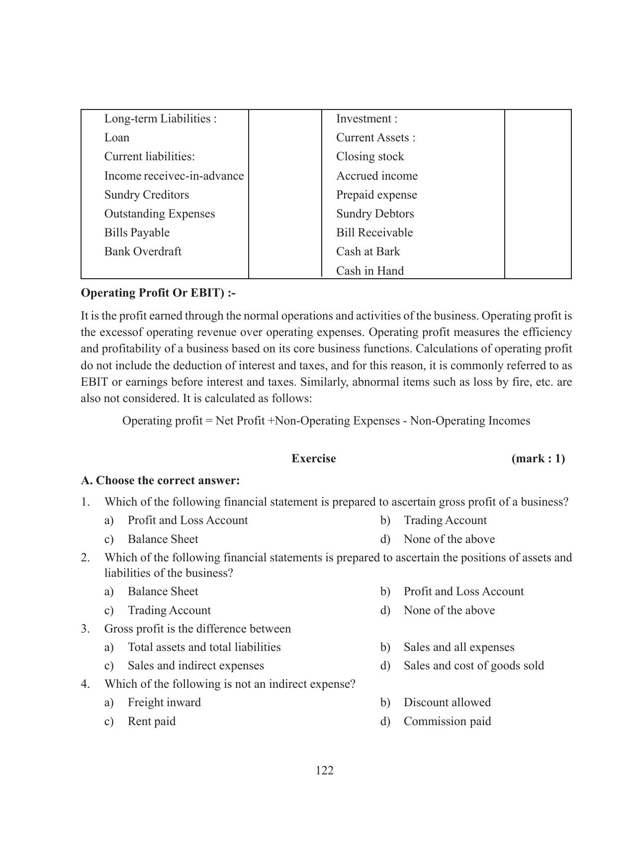 Tripura Board Class 11 Accountency Part-I & II English Version Workbooks - Page 126