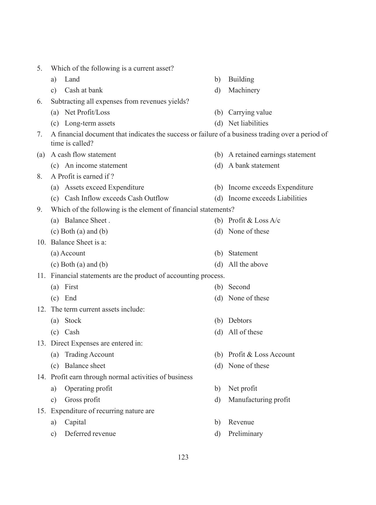 Tripura Board Class 11 Accountency Part-I & II English Version Workbooks - Page 127