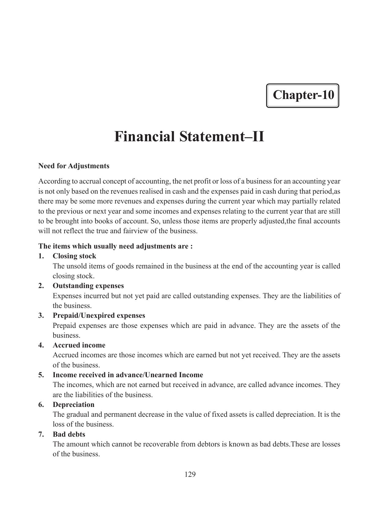 Tripura Board Class 11 Accountency Part-I & II English Version Workbooks - Page 133