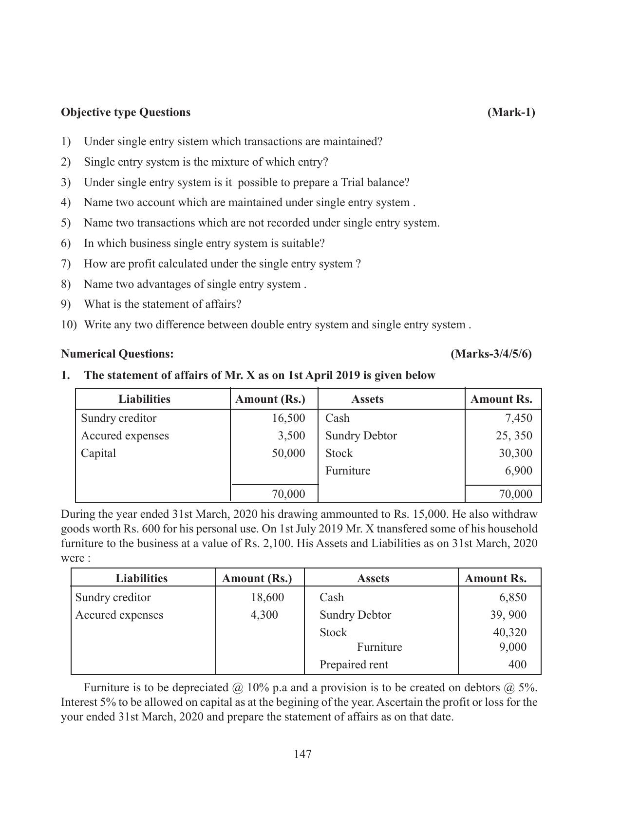 Tripura Board Class 11 Accountency Part-I & II English Version Workbooks - Page 151