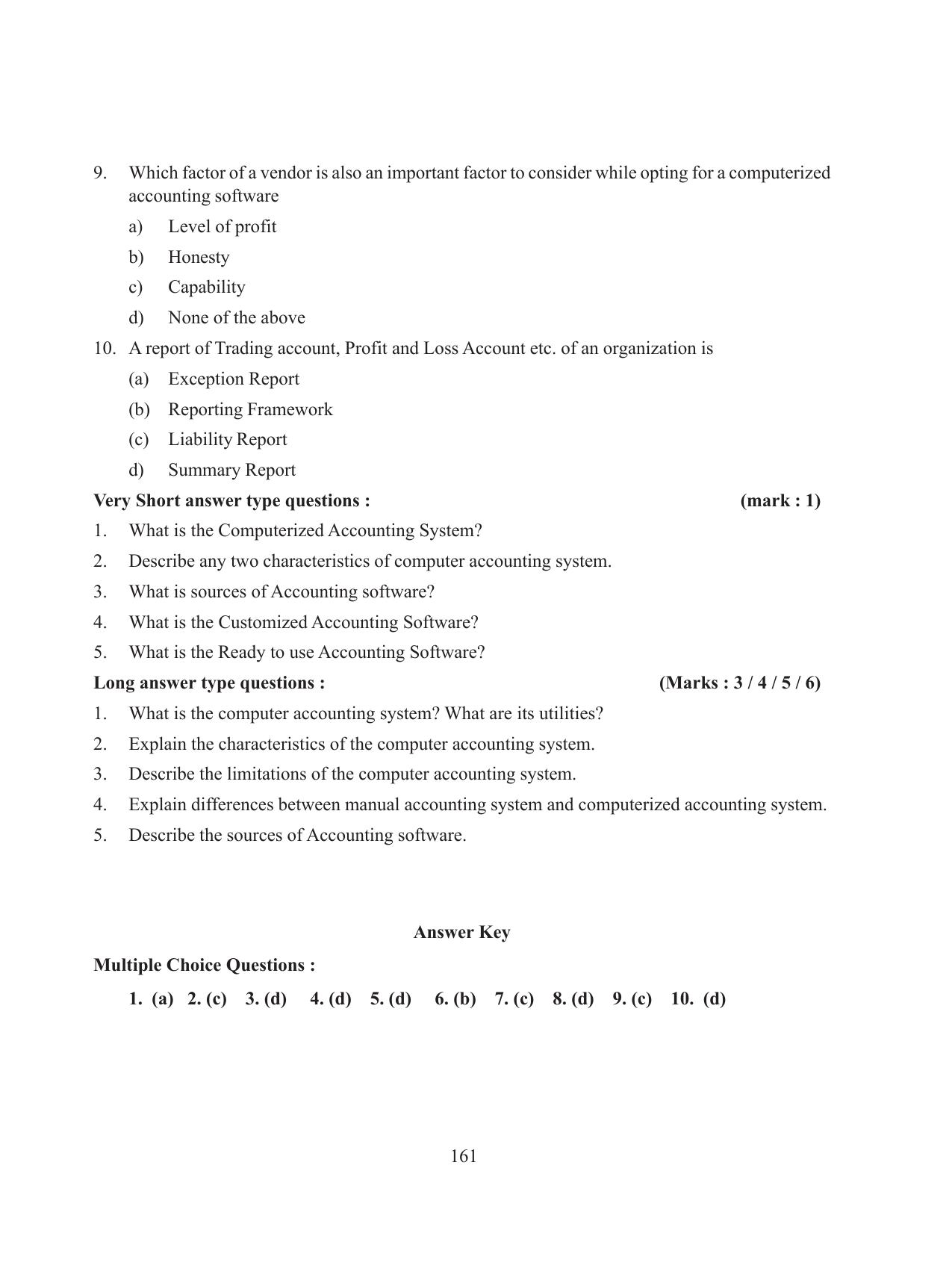 Tripura Board Class 11 Accountency Part-I & II English Version Workbooks - Page 165