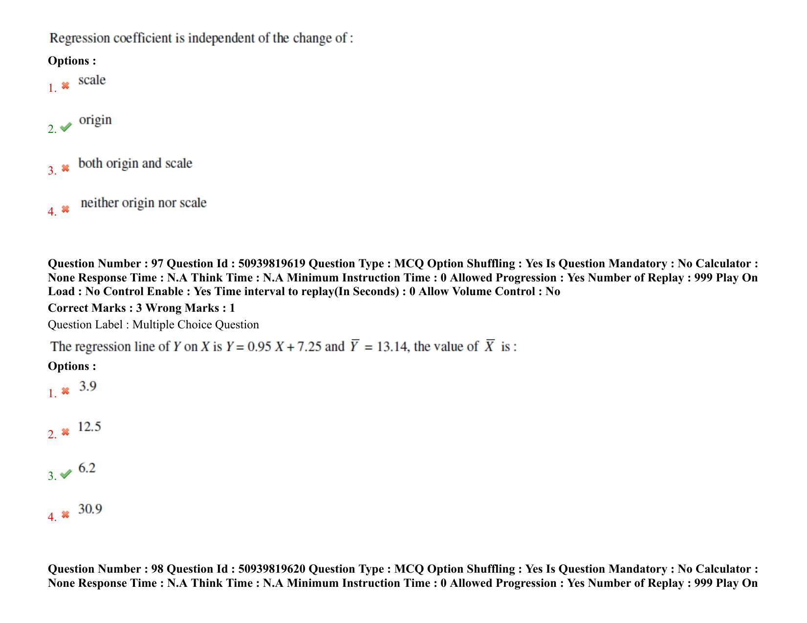 BHU RET Agricultural Statistics 2021 Question Paper  - Page 68