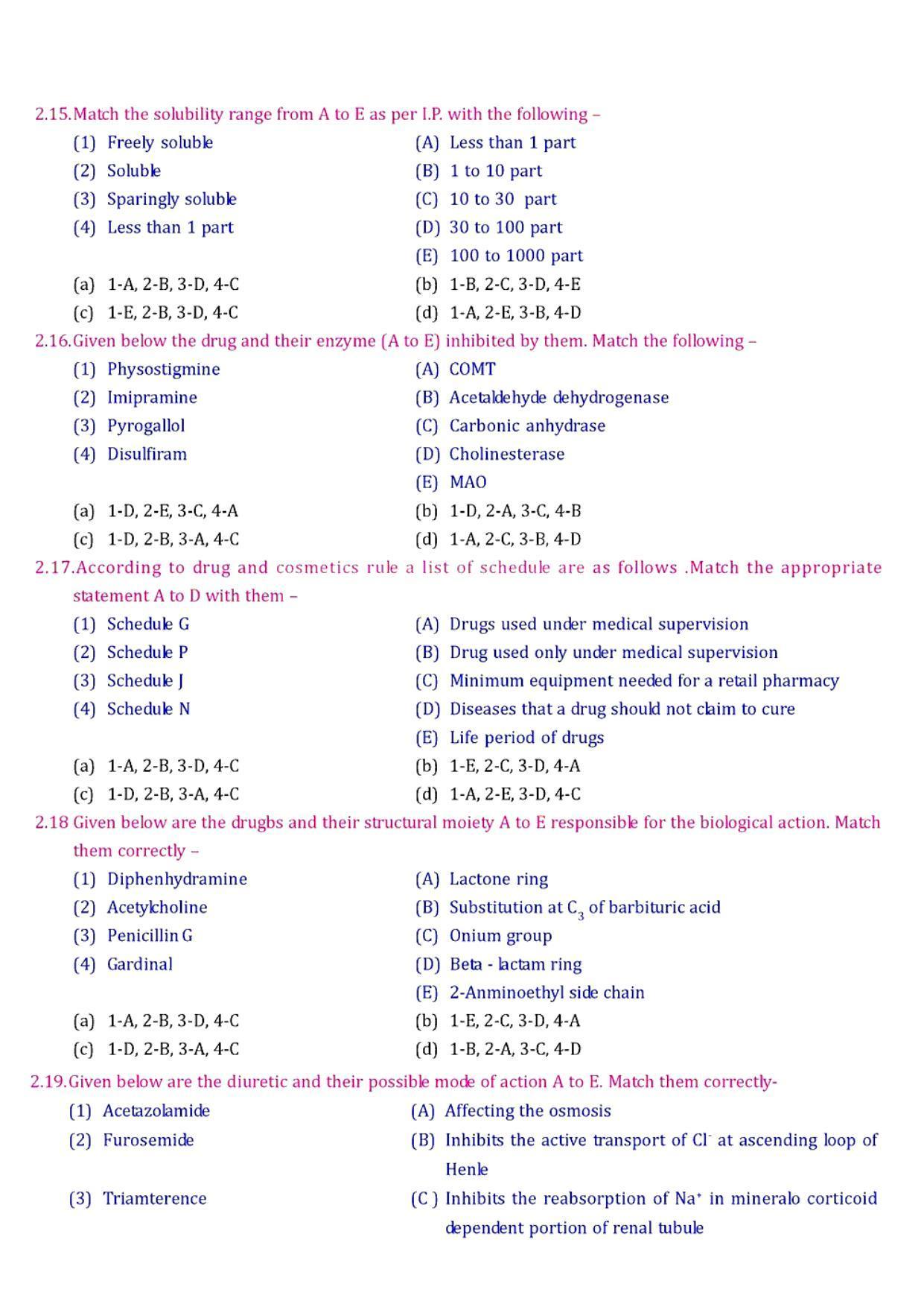 GPAT 1988 Question Paper with Answer Key - Page 8