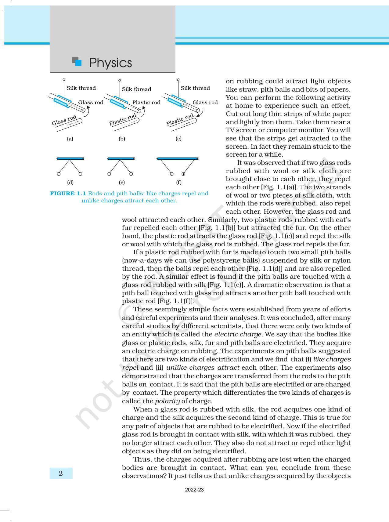NCERT Book for Class 12 Physics Chapter 1 Electric Charges and Fields - Page 2
